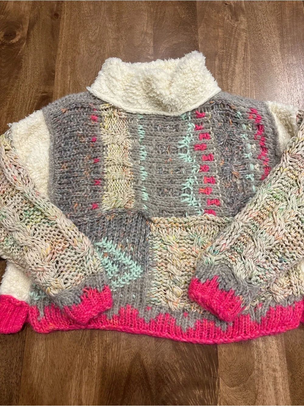Free people Cozy Multicolor Chunky Knit Turtleneck Sweater